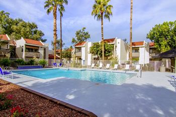 Two sparkling pools and relaxing heated spa